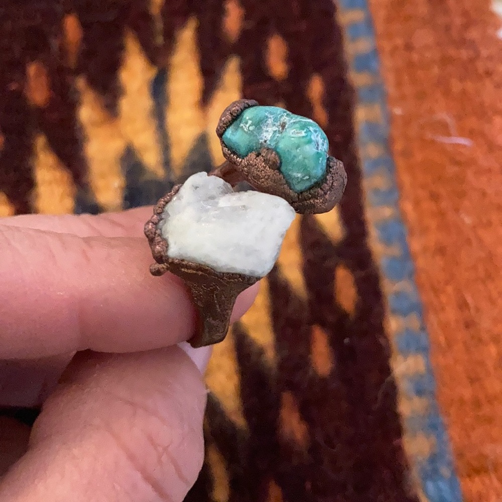 Raw, Hand-Crafted Crystal Ring - image 3